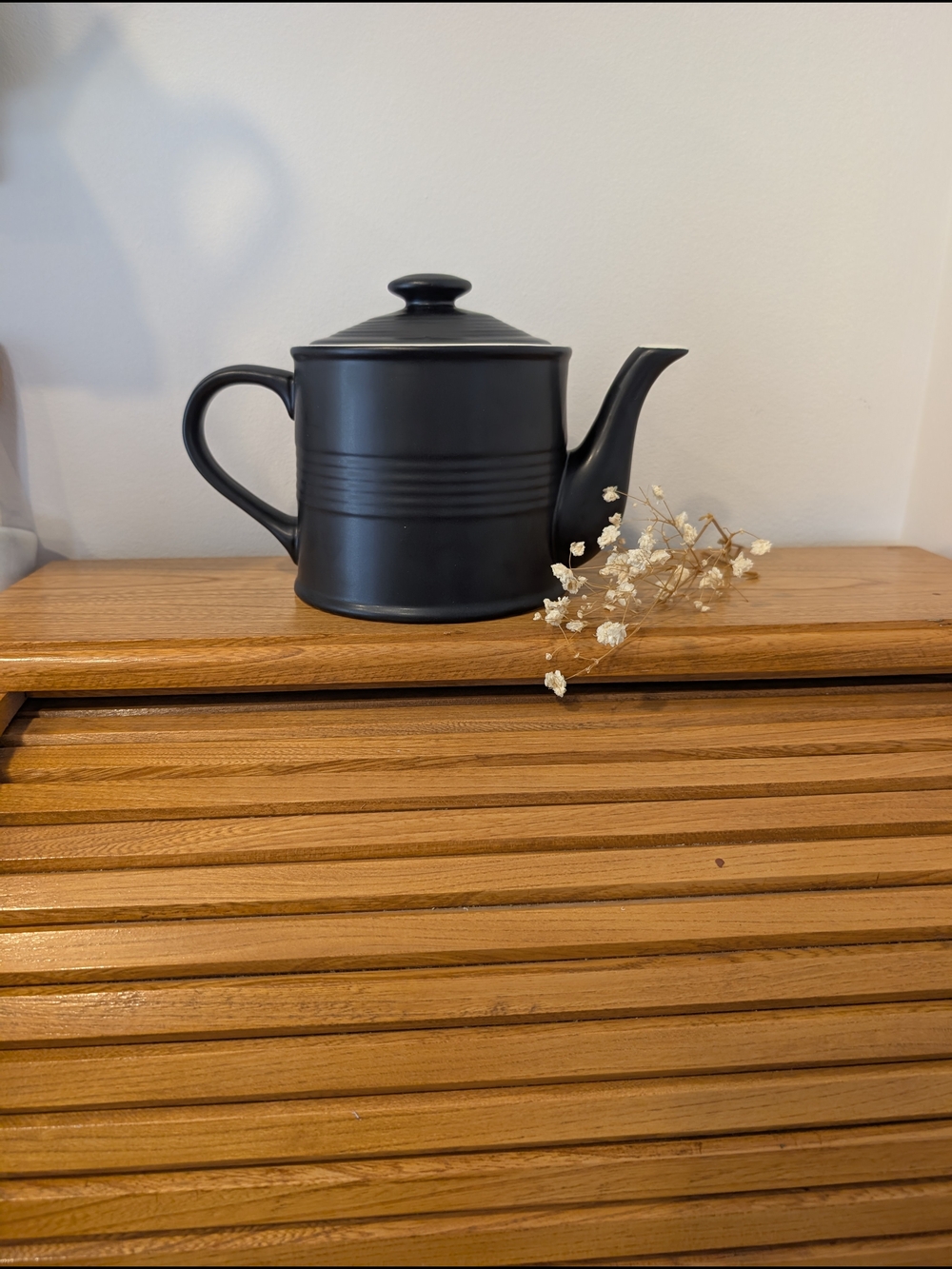 Expressions Black Ceramic Teapot with Lid -Stoneware